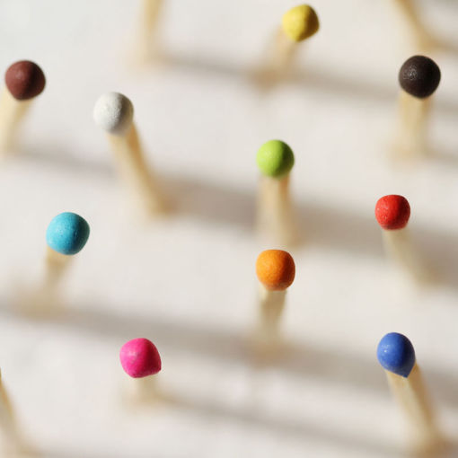 Bunte Steichholzköpfe 